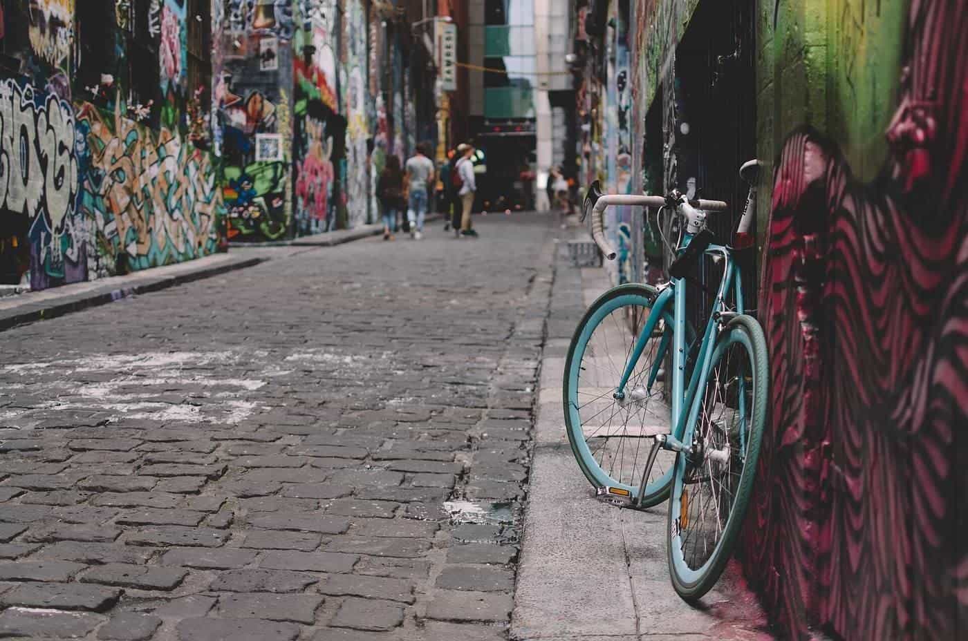 Colourful graffiti covering the walls of a Melbourne laneway